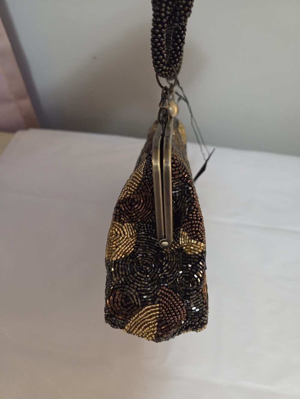 Gold & Bronze Beaded Evening Bag - Picture 3 of 5